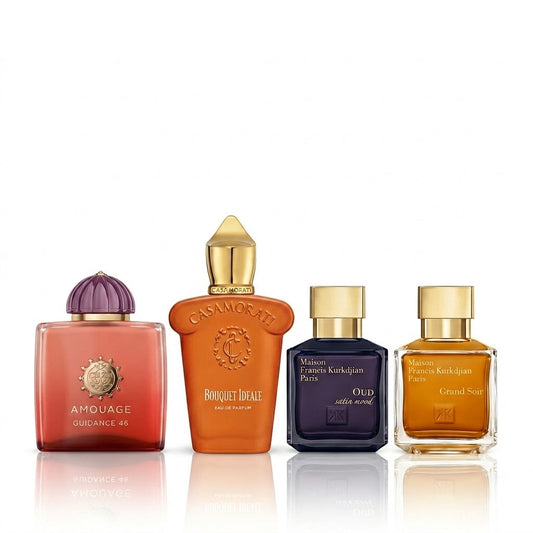 Set mit 4 Parfums | Guidance 46, Bouquet Ideale, Oud Satin Mood und Grand Soir
