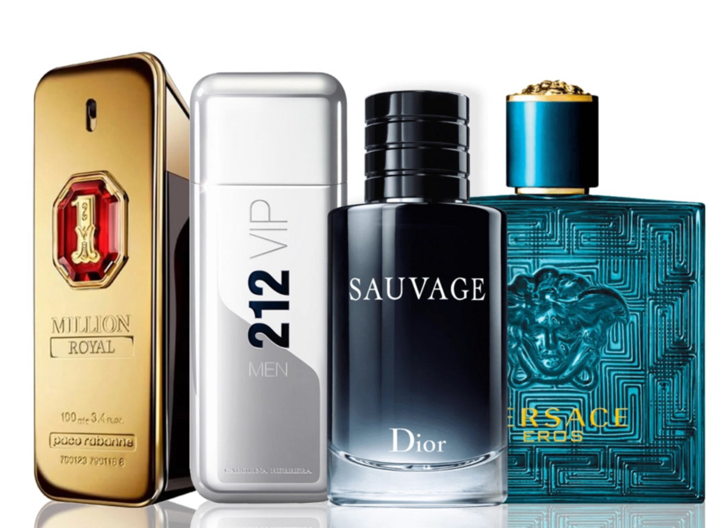 Set mit 4 Parfums | One Million Royal + 212 VIP Men + Sauvage Dior + Versace Eros 100 ml