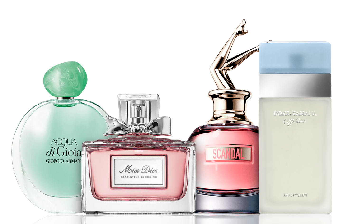 Set mit 4 Parfums | Acqua di Gioia, Light Blue, Scandal, Miss Dior 100 ml