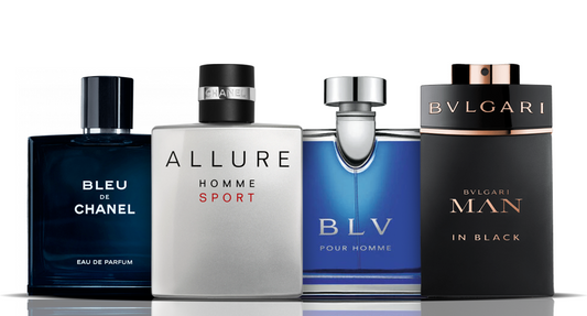 Set mit 4 Parfums | Bleu de Chanel + Allure Sport + BLV + Bvlgari Man in Black 100ML